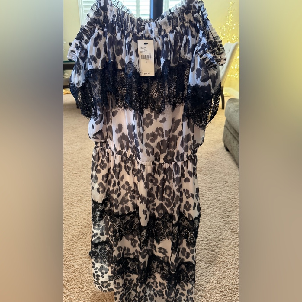 Lane Bryant Black and White Animal Print Dress